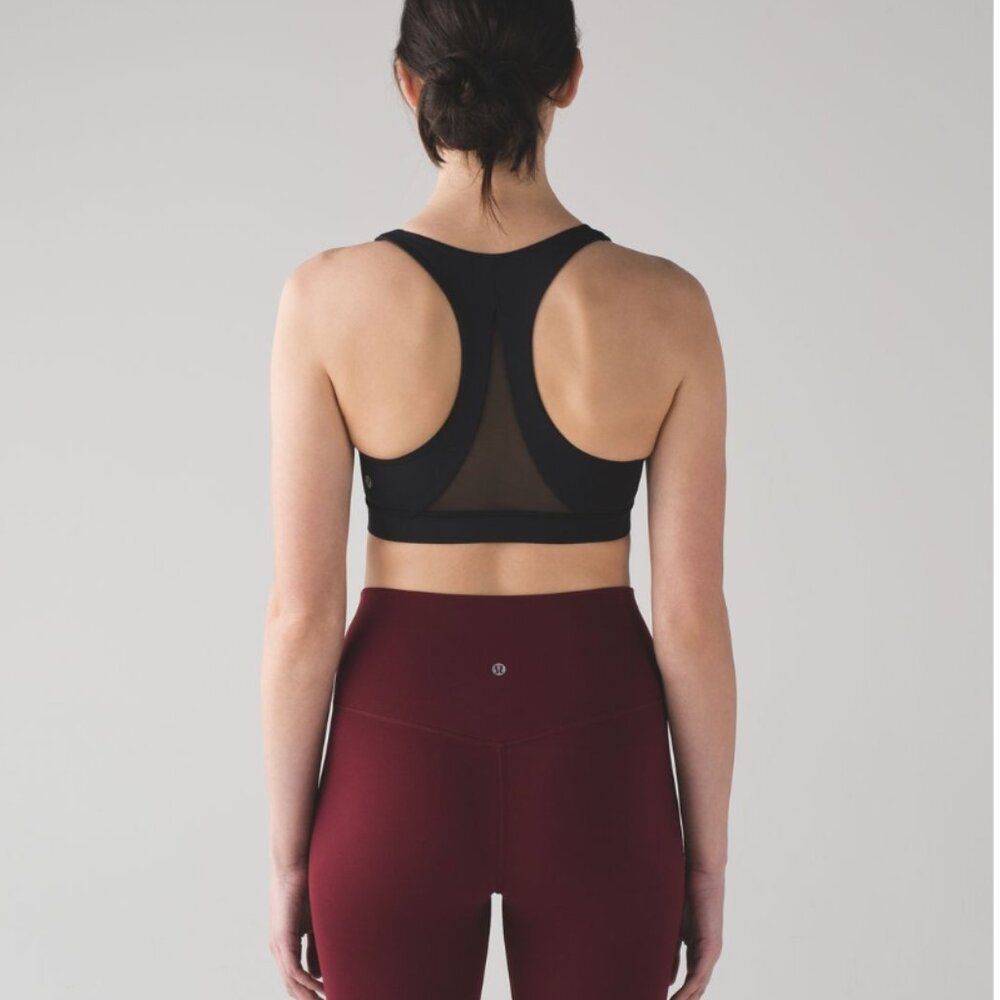 Lululemon Women's Training Invigorate Black Mesh Racerback Sports Bra Size 6 - Picture 15 of 15